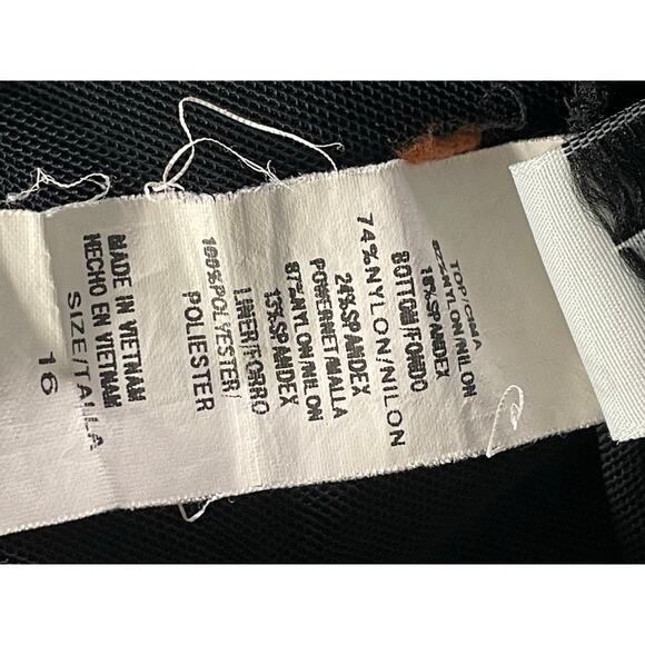 Longitude Size 16 Black Floral Skirted One Piece Swimsuit Tummy Control Tankini - Picture 11 of 11